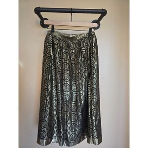 Anne Crimmins black and gold metallic skirt women's size 8